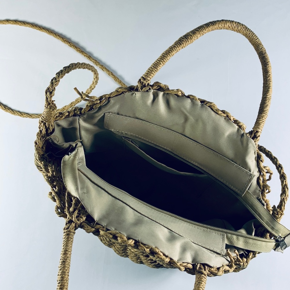 Round straw paper bag - Picture 2 of 5
